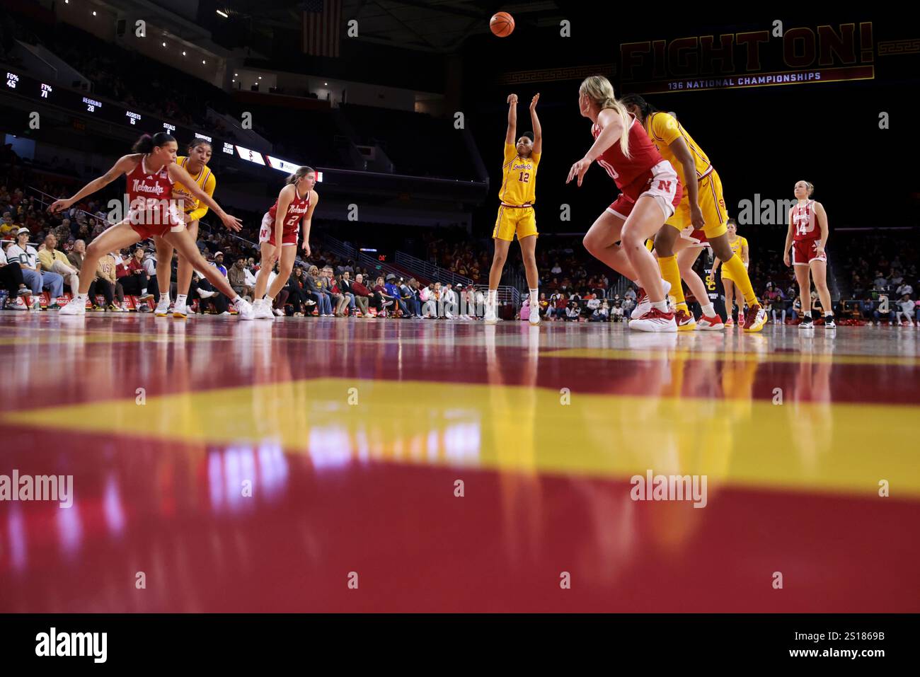 Southern California guard JuJu Watkins (12) shoots a free throw during