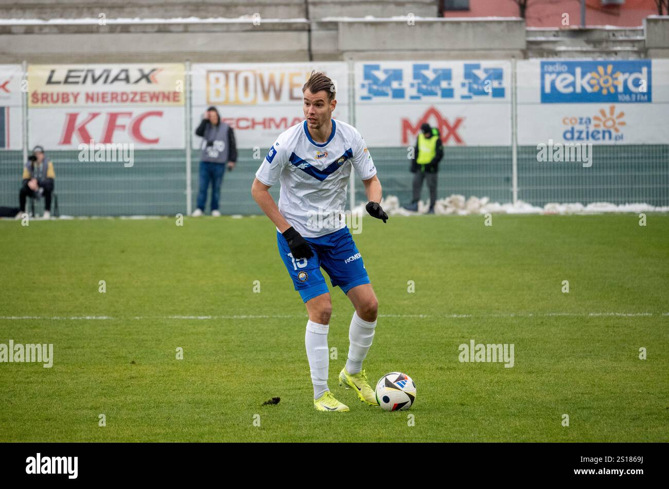Stal Mielec player  Marvin Senger during Radomiak Radom vs Stal Mielec. PKO BP Ekstraklasa. Stadion im. Braci Czachorów, Radom, poland Stock Photo