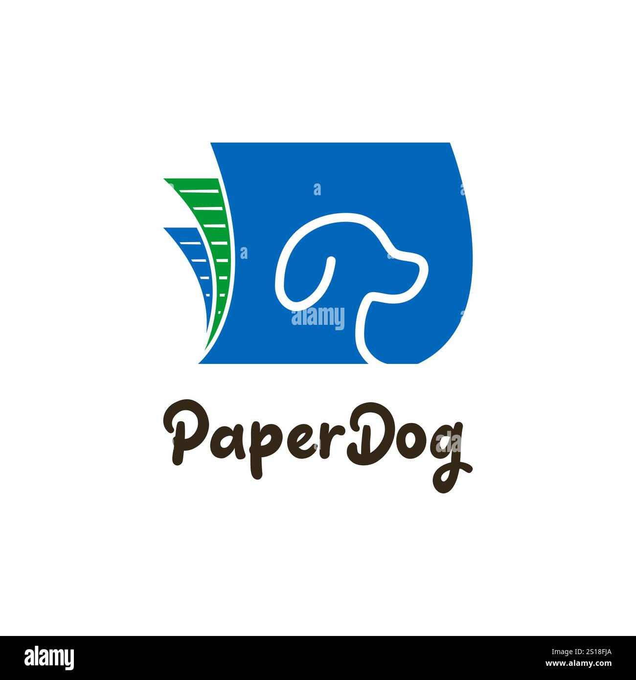 paper document and dog head logo icon design template vector Stock Vector