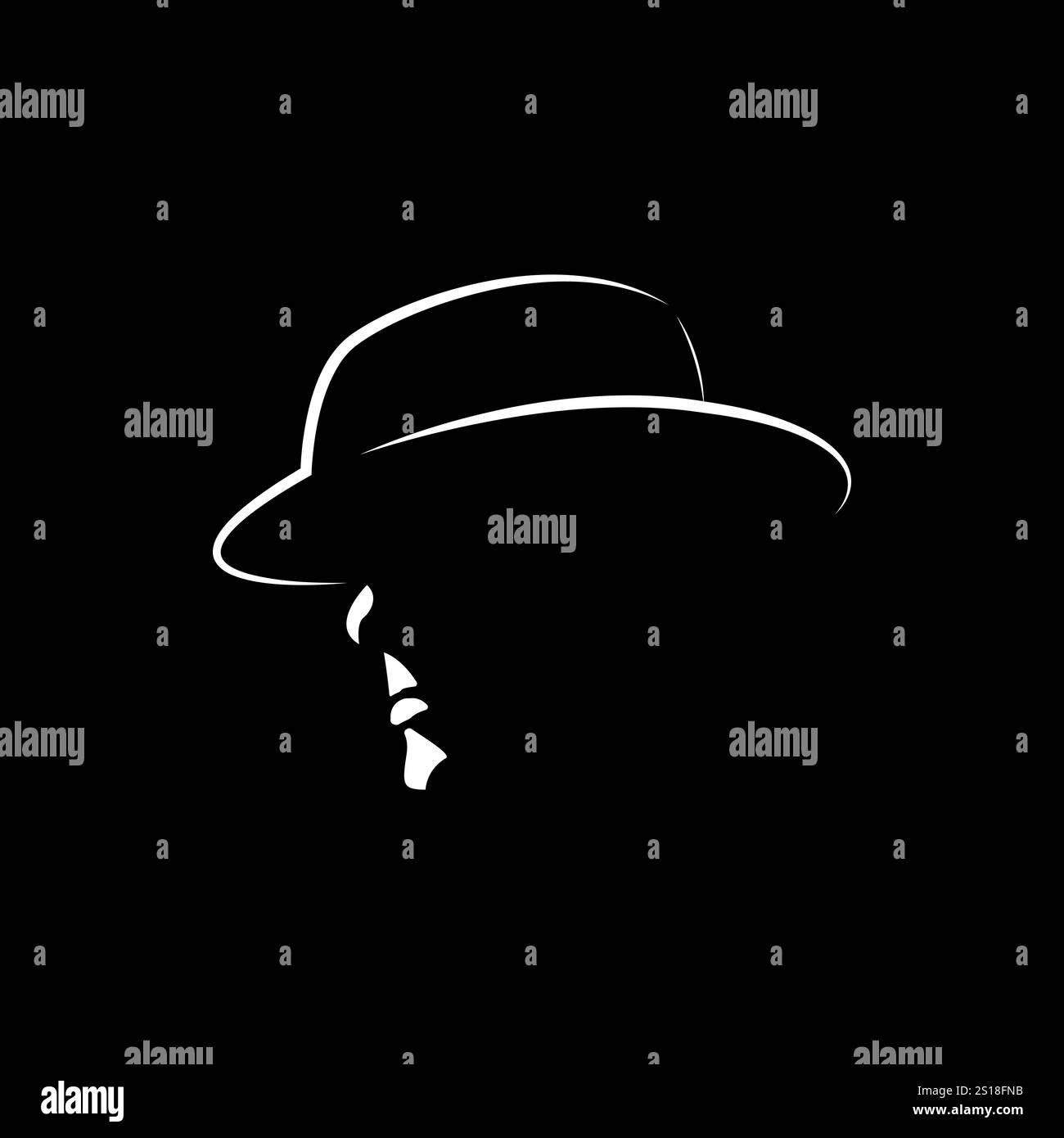 The man of detective logo design icon. The man of detective line art design. The man of detective icon design. The man of detective design inspiration Stock Vector
