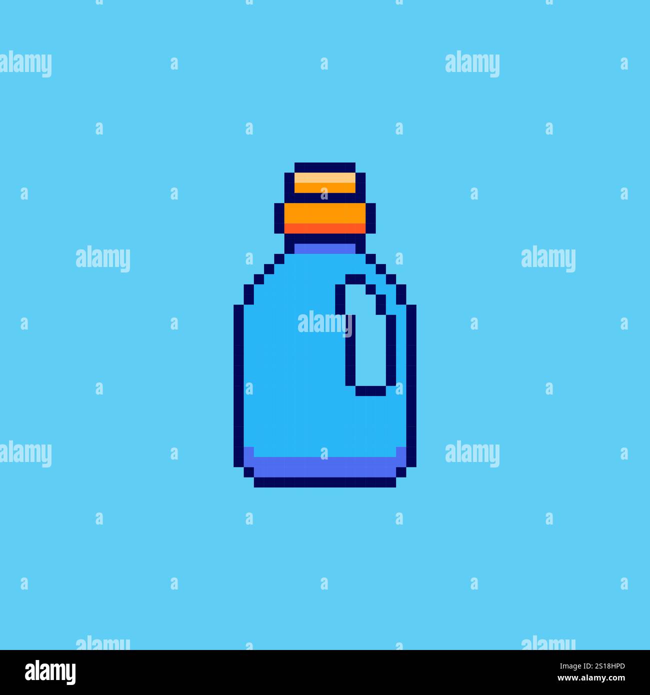 Pixel art Laundry Detergent Bottle game asset design Stock Vector