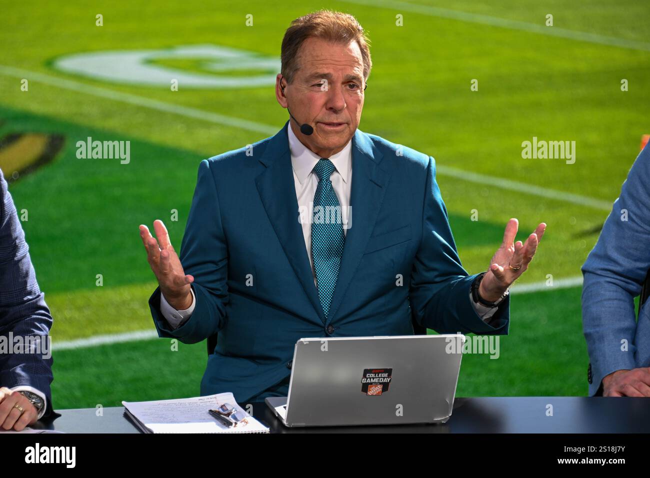 Nick Saban before the Rose Bowl game, Wednesday, Jan 1, 2025, in