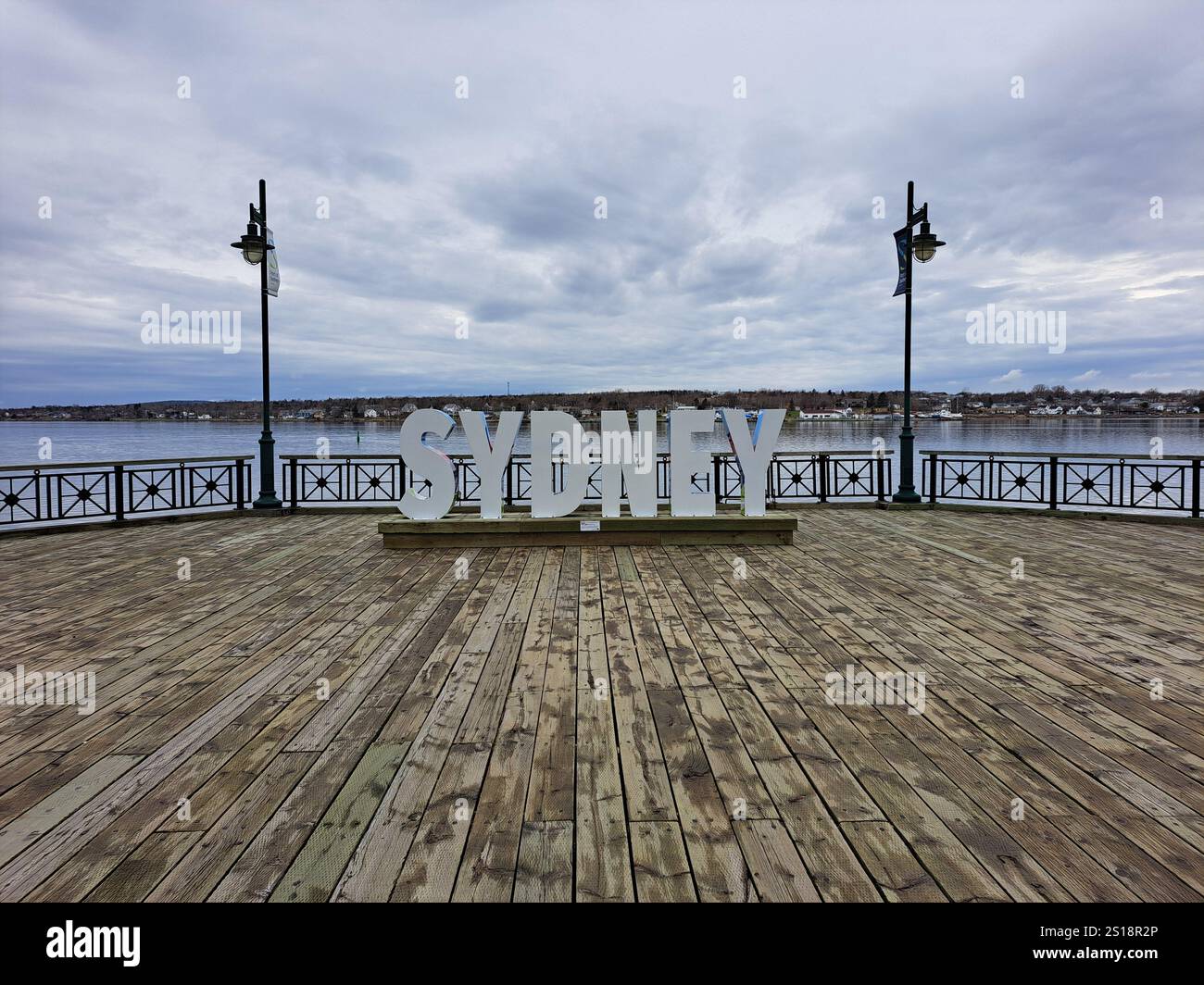 Welcome to Sydney sign at the waterfront in Sydney, Nova Scotia, Canada ...