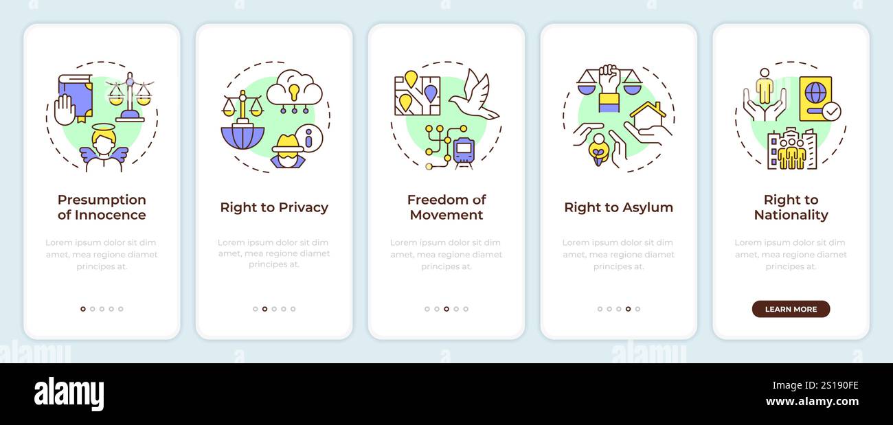 Human law rights onboarding mobile app screen Stock Vector Image & Art ...