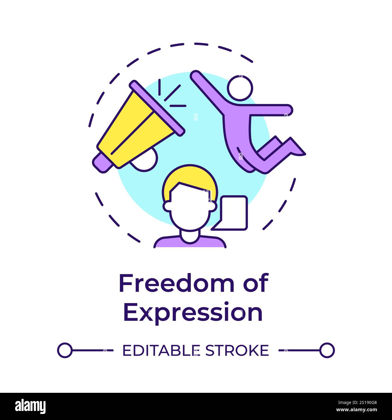 Expression freedom multi color concept icon Stock Vector