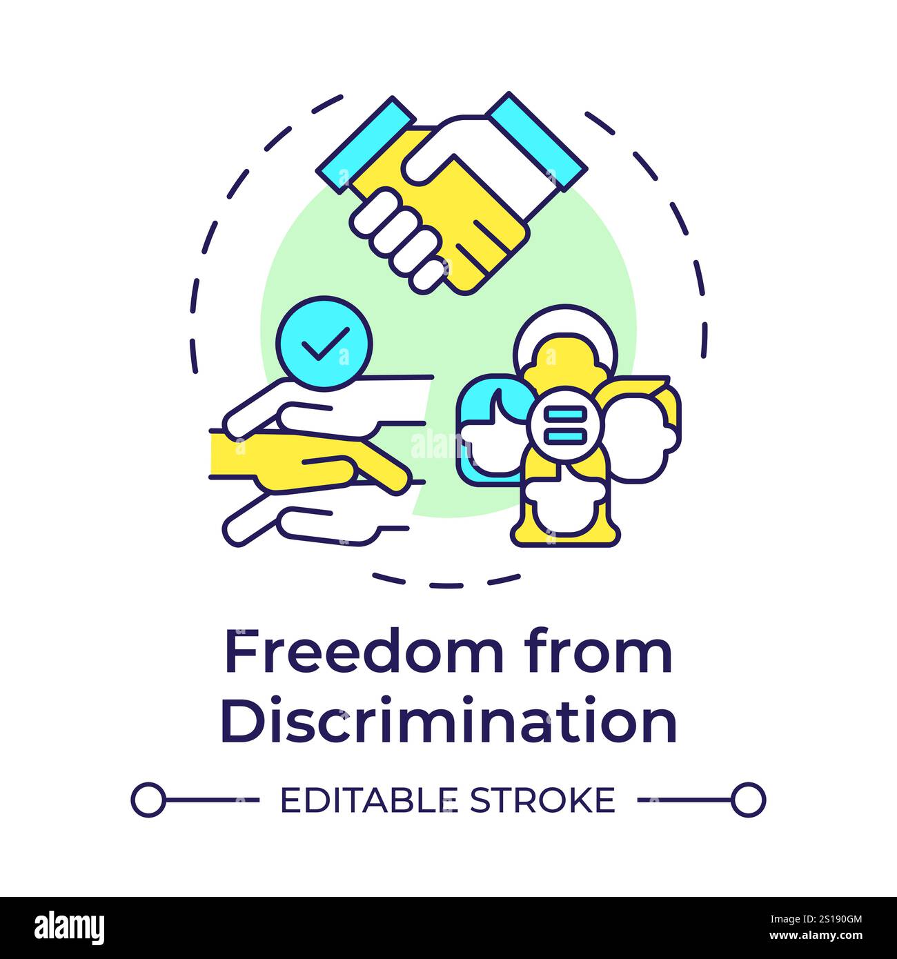 Discrimination freedom multi color concept icon Stock Vector
