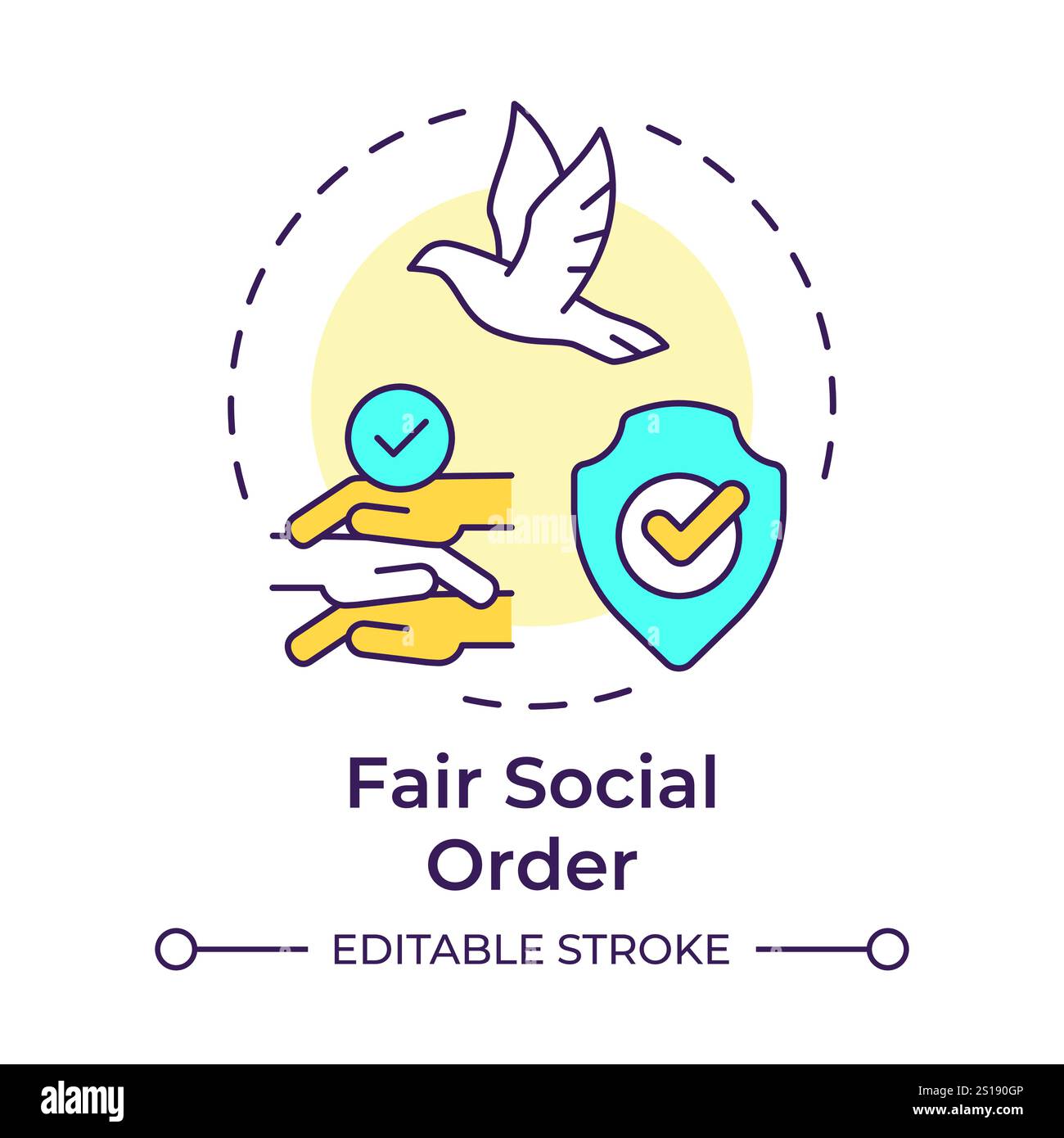 Fair social order multi color concept icon Stock Vector