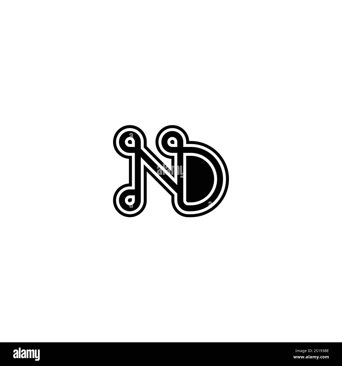 Nd Intials Clean and Creative ND DN Initials Monogram Logo Design Stock Vector ...