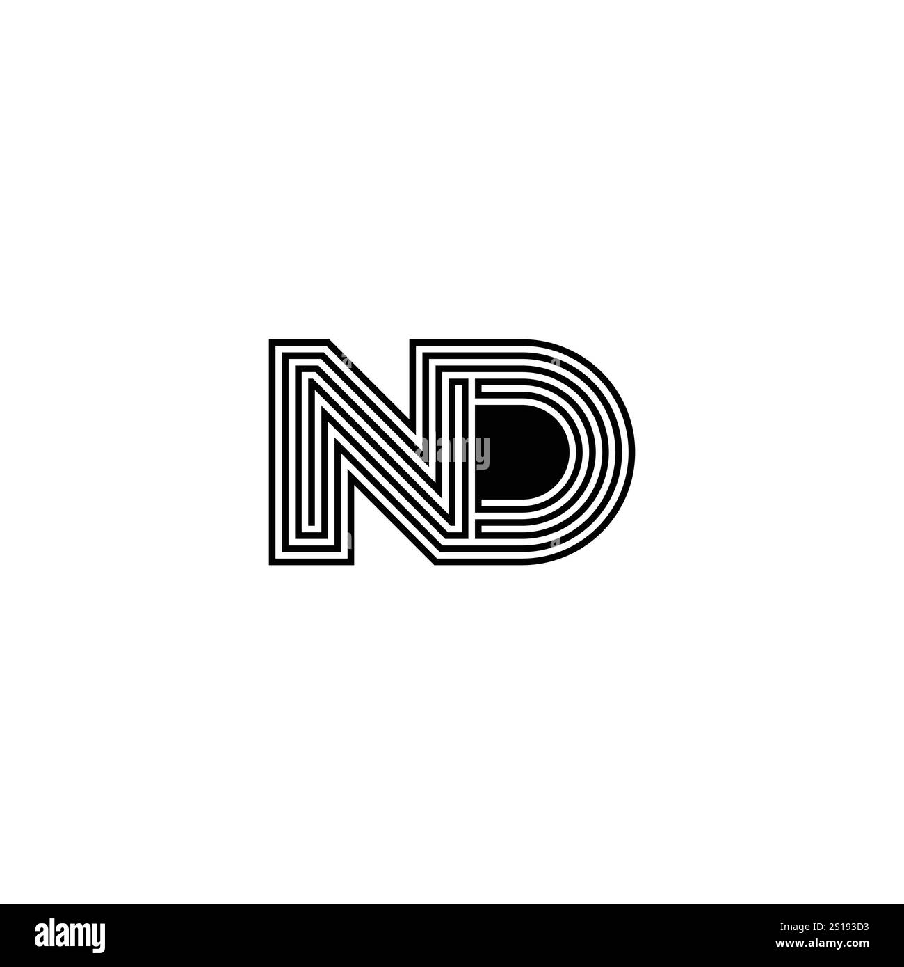 Clean and Creative ND DN Initials Monogram Logo Design Stock Vector ...