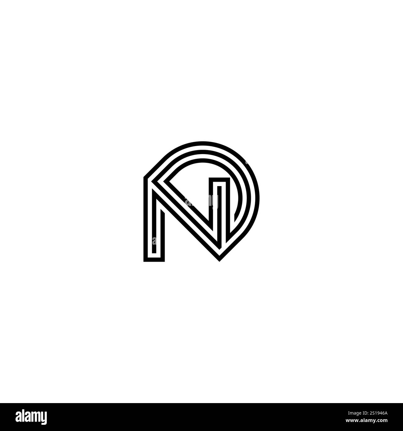 Nd Intials Clean and Creative ND DN Initials Monogram Logo Design Stock Vector ...