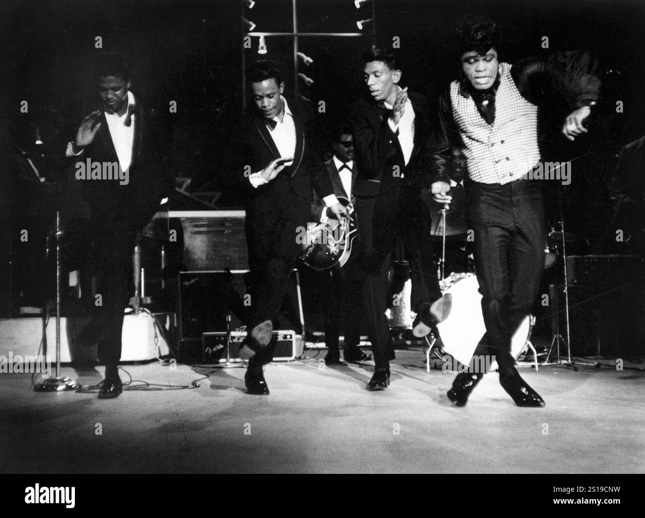 James Brown on stage with dancers in The T.A.M.I. Show (1965) publicity ...