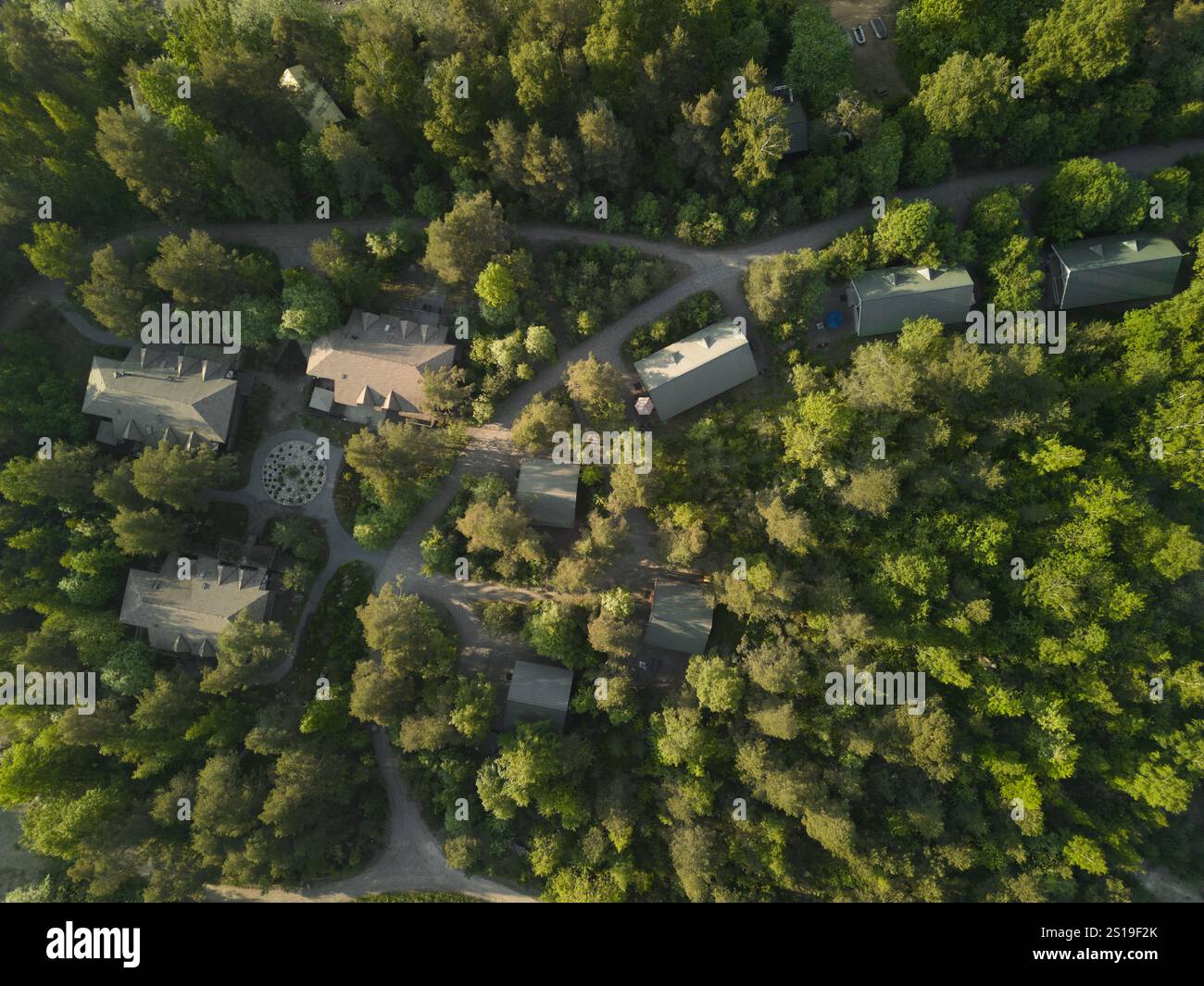 A beautiful aerial view showcases homes nestled peacefully among the ...
