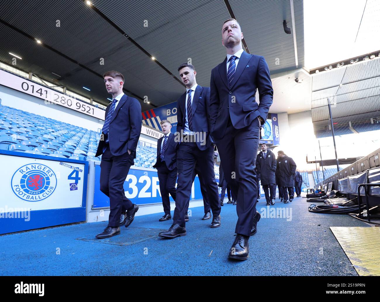 Rangers player arrive for the William Hill Premiership match at Ibrox ...