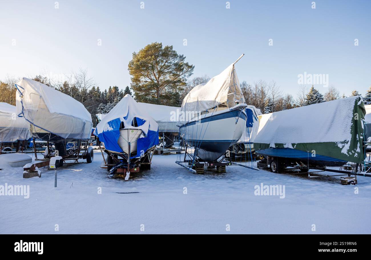 Motala, Sweden. 2nd, January, 2025. Seasonal weather, winter day near ...