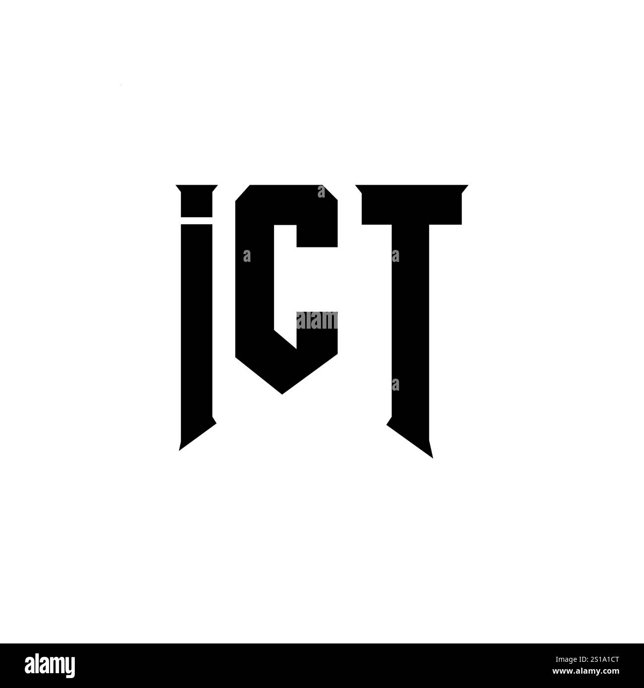ICT Letter Logo Design For Technology Company ICT Logo Design Black 
