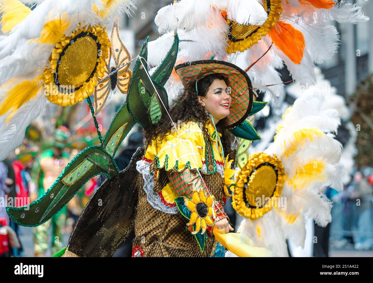 Mummers Parade participants outside City Hall in Philadelphia