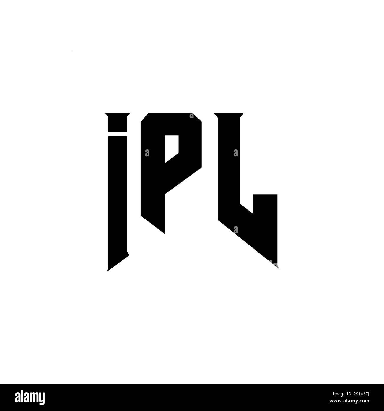 IPL letter logo design for technology company. IPL logo design black