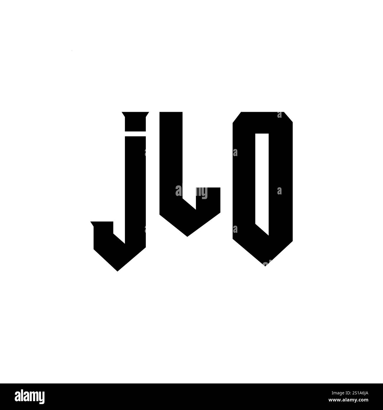 JLO letter logo design for technology company. JLO logo design black