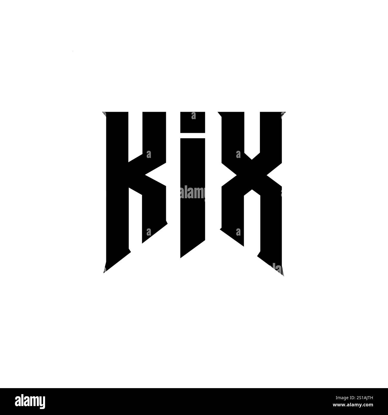 KIX letter logo design for technology company. KIX logo design black