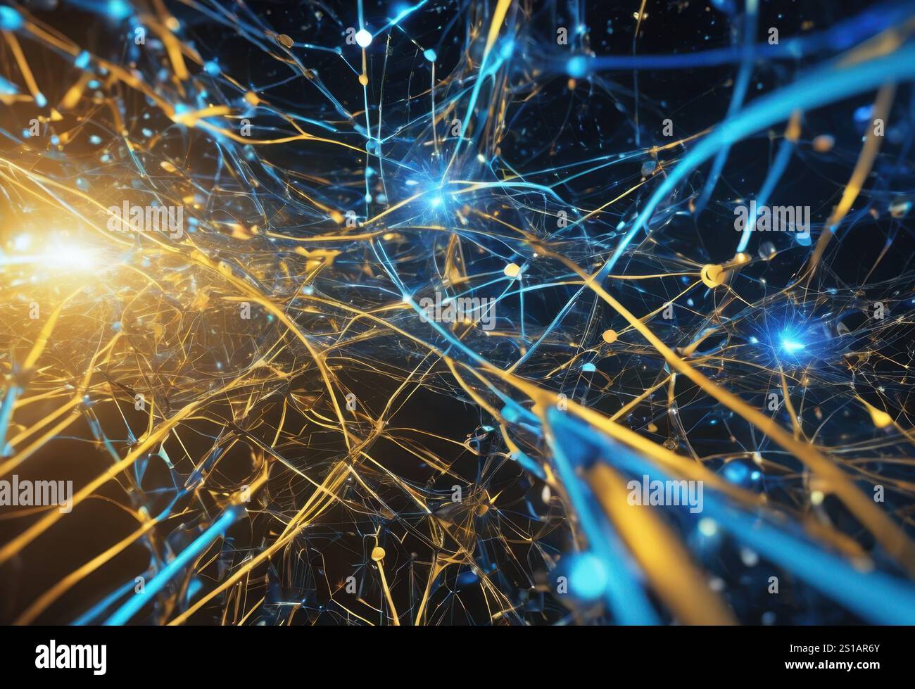 Abstract representation of AI with glowing networks and futuristic ...