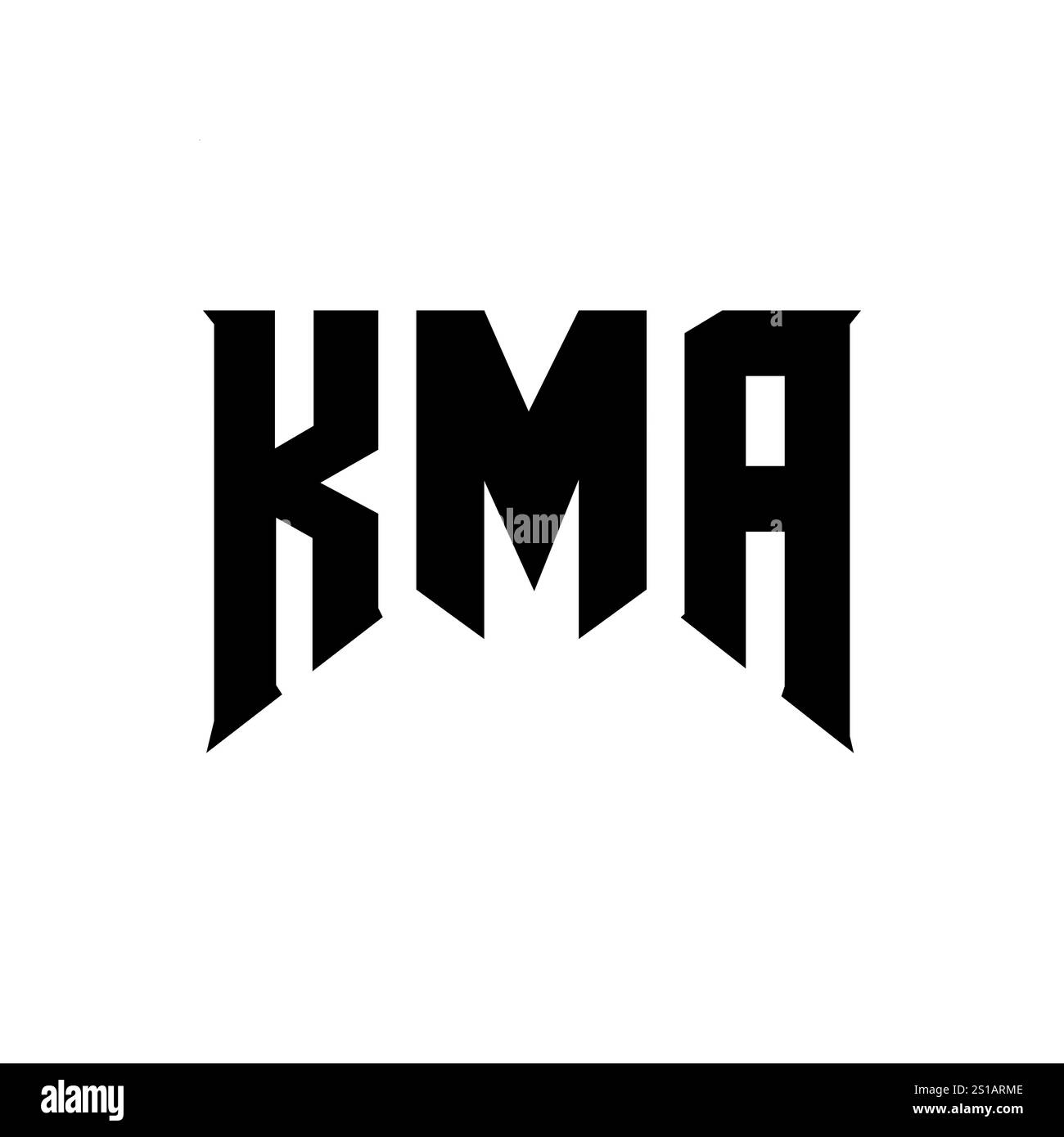 KMA letter logo design for technology company. KMA logo design black and white color combination. KMA logo, KMA vector, KMA design, KMA icon, KMA alph Stock Vector