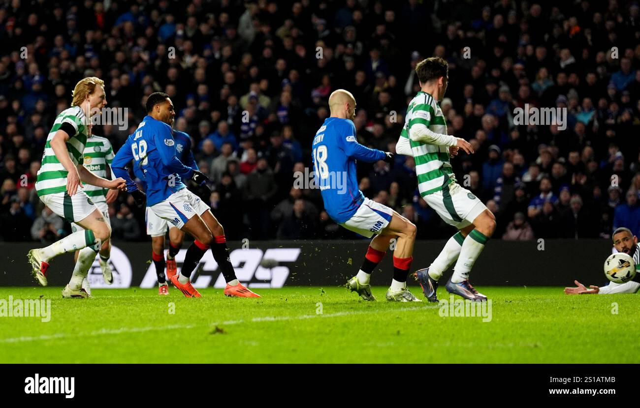 Rangers' Danilo scores their side's third goal of the game during the ...
