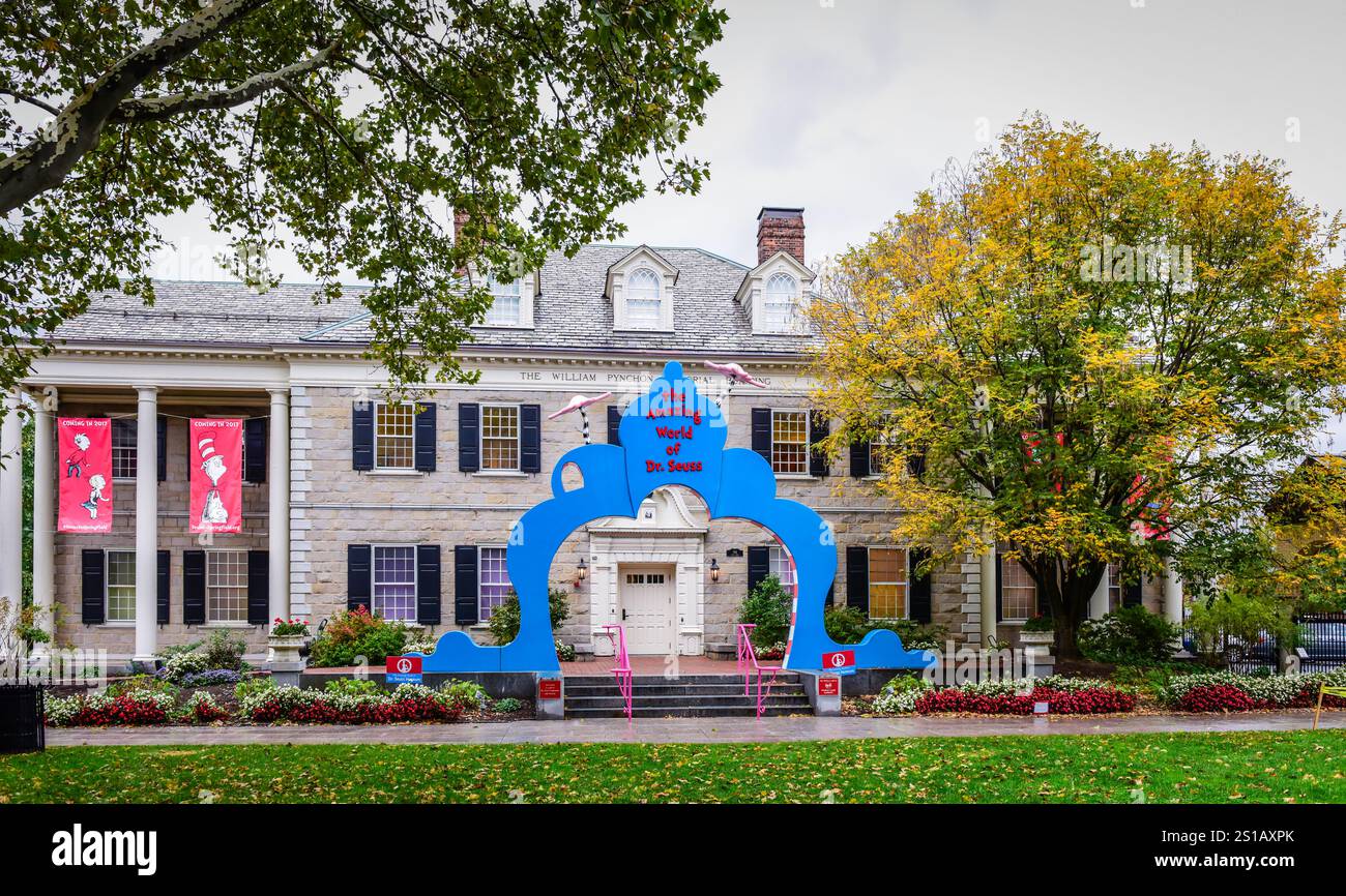 Springfield, MA USA - October 24, 2017: The Amazing World of Dr. Seuss Museum is devoted to Springfield, Massachusetts native Theodor Geisel, aka Dr. Stock Photo