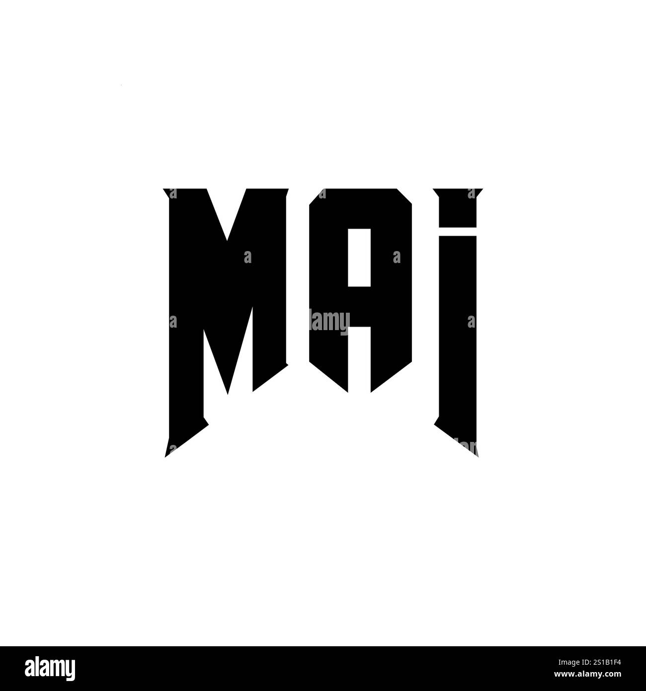 MAI letter logo design for technology company. MAI logo design black and white color combination. MAI logo, MAI vector, MAI design, MAI icon, MAI alph Stock Vector