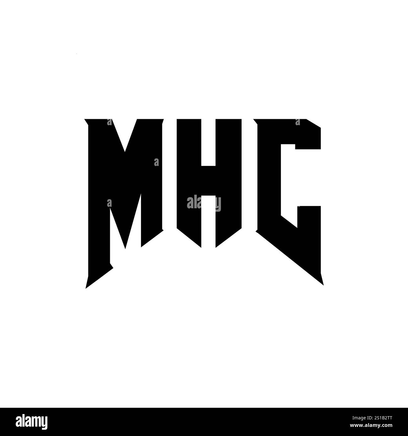 MHC letter logo design for technology company. MHC logo design black