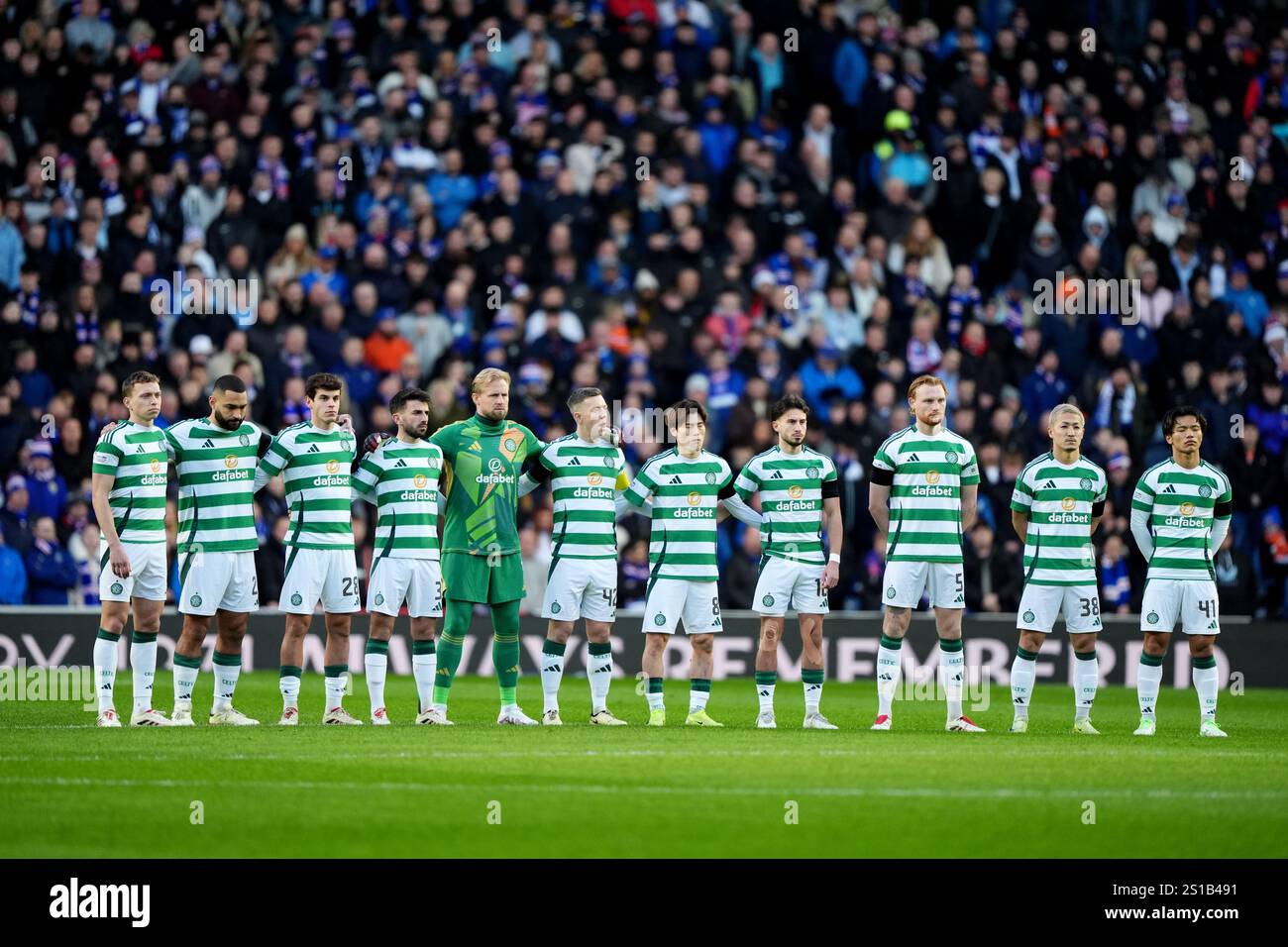 Celtic line up before during the William Hill Premiership match at ...