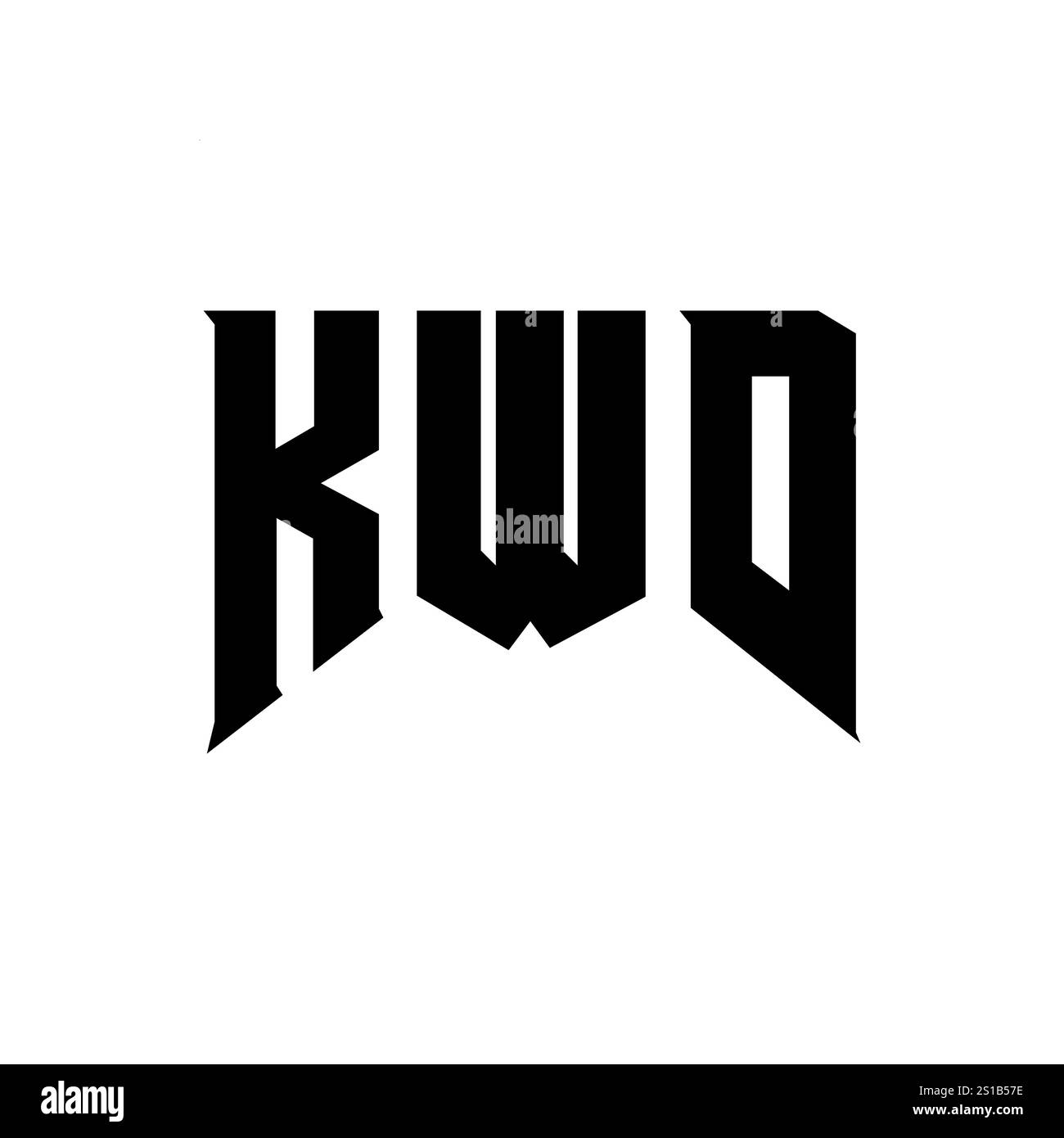 KWD Letter Logo Design For Technology Company. Black KWD Letter Logo Design For Technology Company. Black