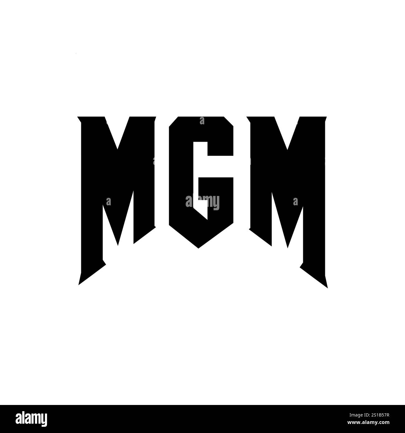 MGM letter logo design for technology company. MGM logo design black and white color combination. MGM logo, MGM vector, MGM design, MGM icon, MGM alph Stock Vector