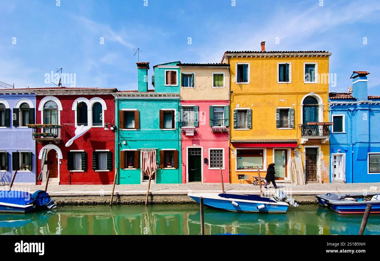 Burano, Murano Islands in Italy - Smartphone Captured Stock Image