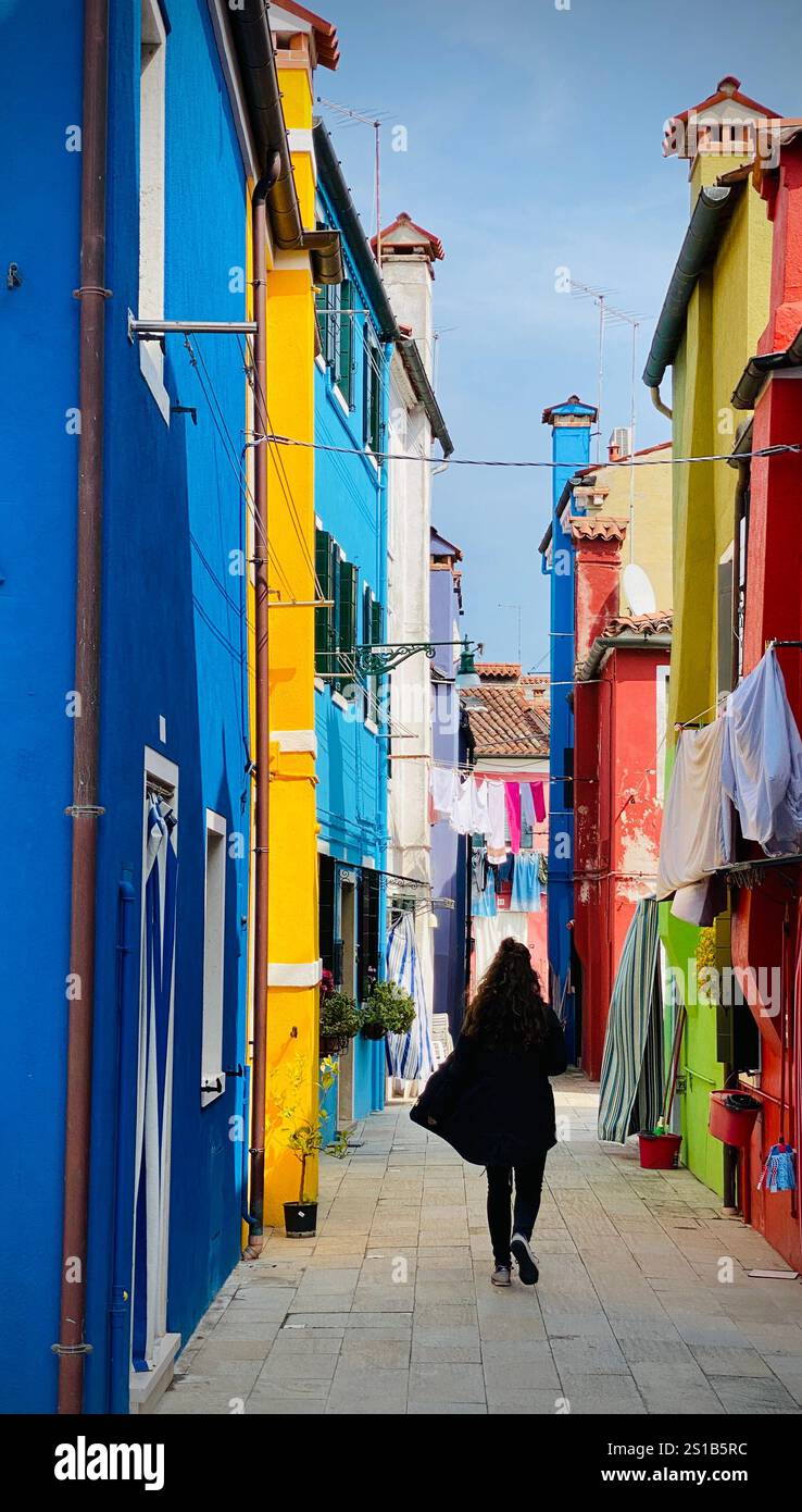 Burano, Murano Islands in Italy - Smartphone Captured Stock Image