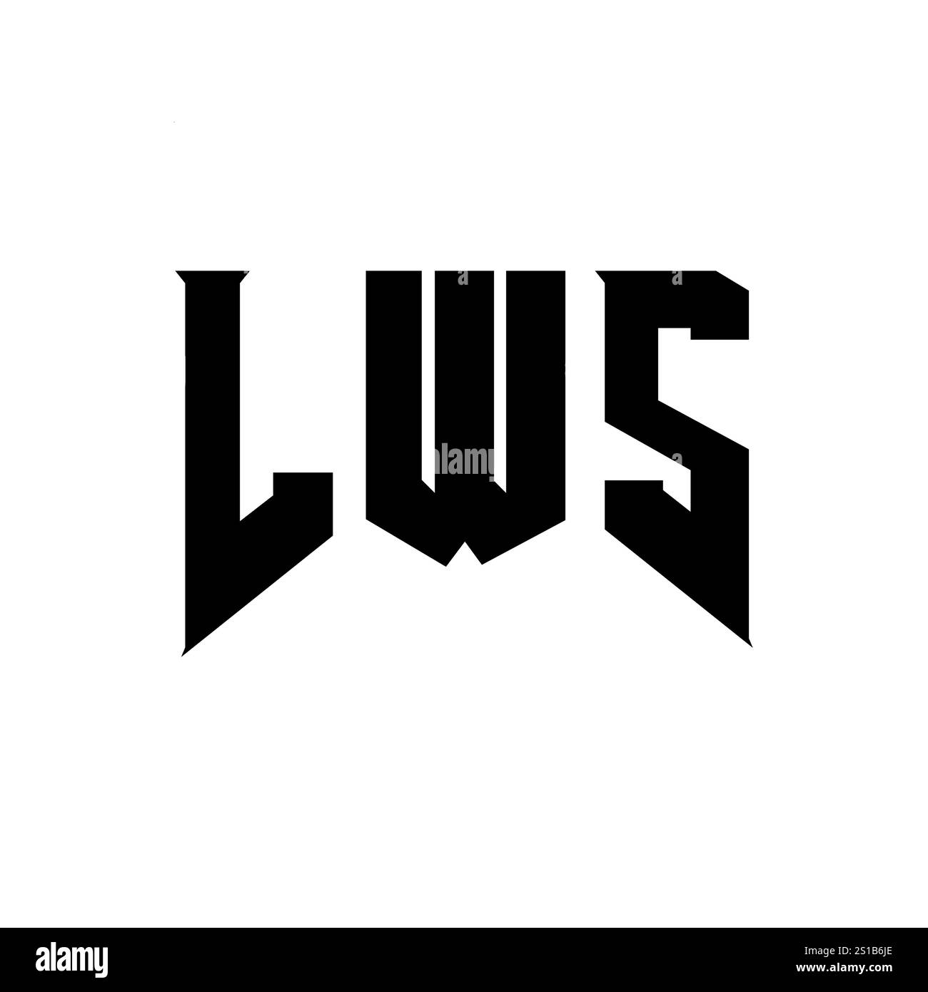 LWS letter logo design for technology company. LWS logo design black and white color combination. LWS logo, LWS vector, LWS design, LWS icon, LWS alph Stock Vector