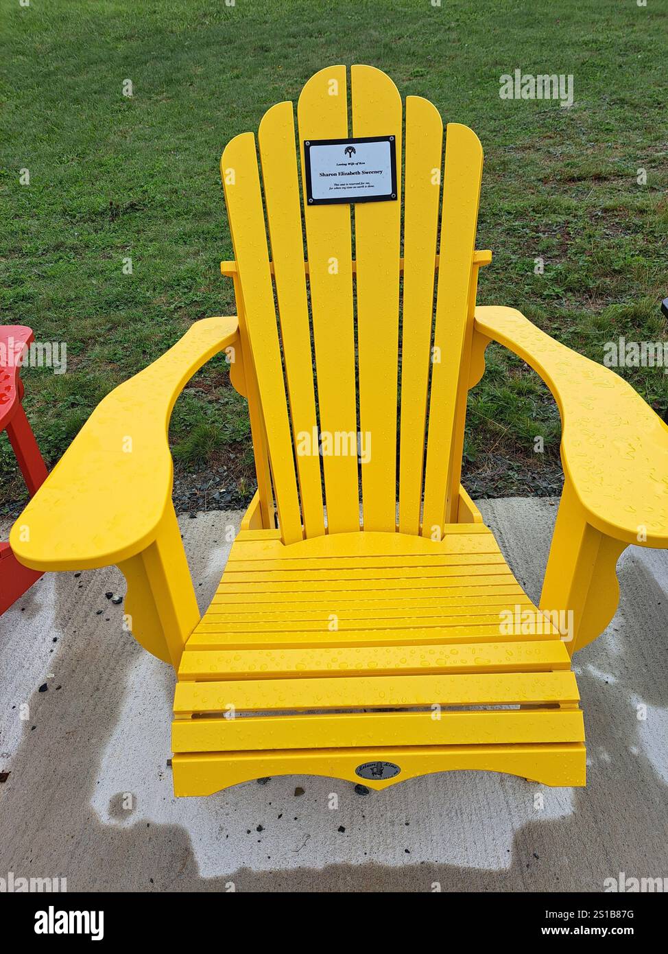 bright yellow plastic adirondack chairs