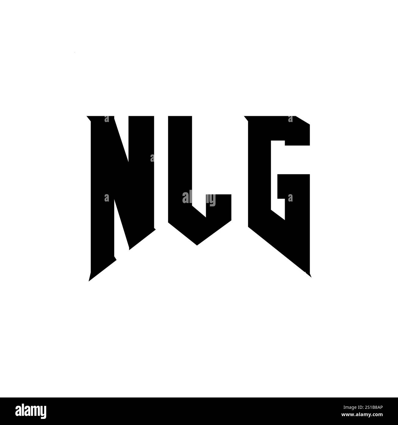 NLG letter logo design for technology company. NLG logo design black