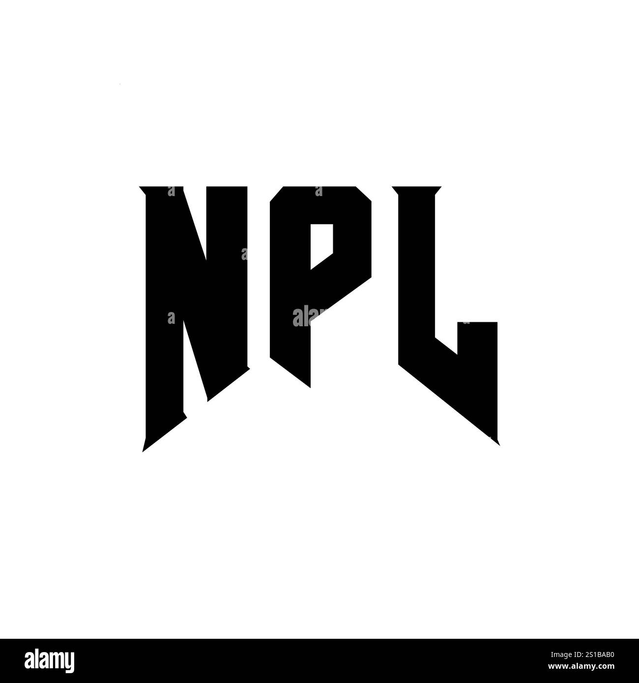 NPL letter logo design for technology company. NPL logo design black and white color combination. NPL logo, NPL vector, NPL design, NPL icon, NPL alph Stock Vector