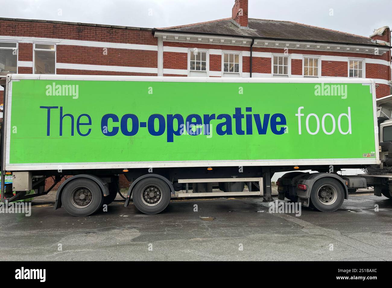 A Co-operative Food (Co-op) lorry parked in Mumbles. Swansea, Wales, United Kingdom. 31st December 2024. - Smartphone Captured Stock Image