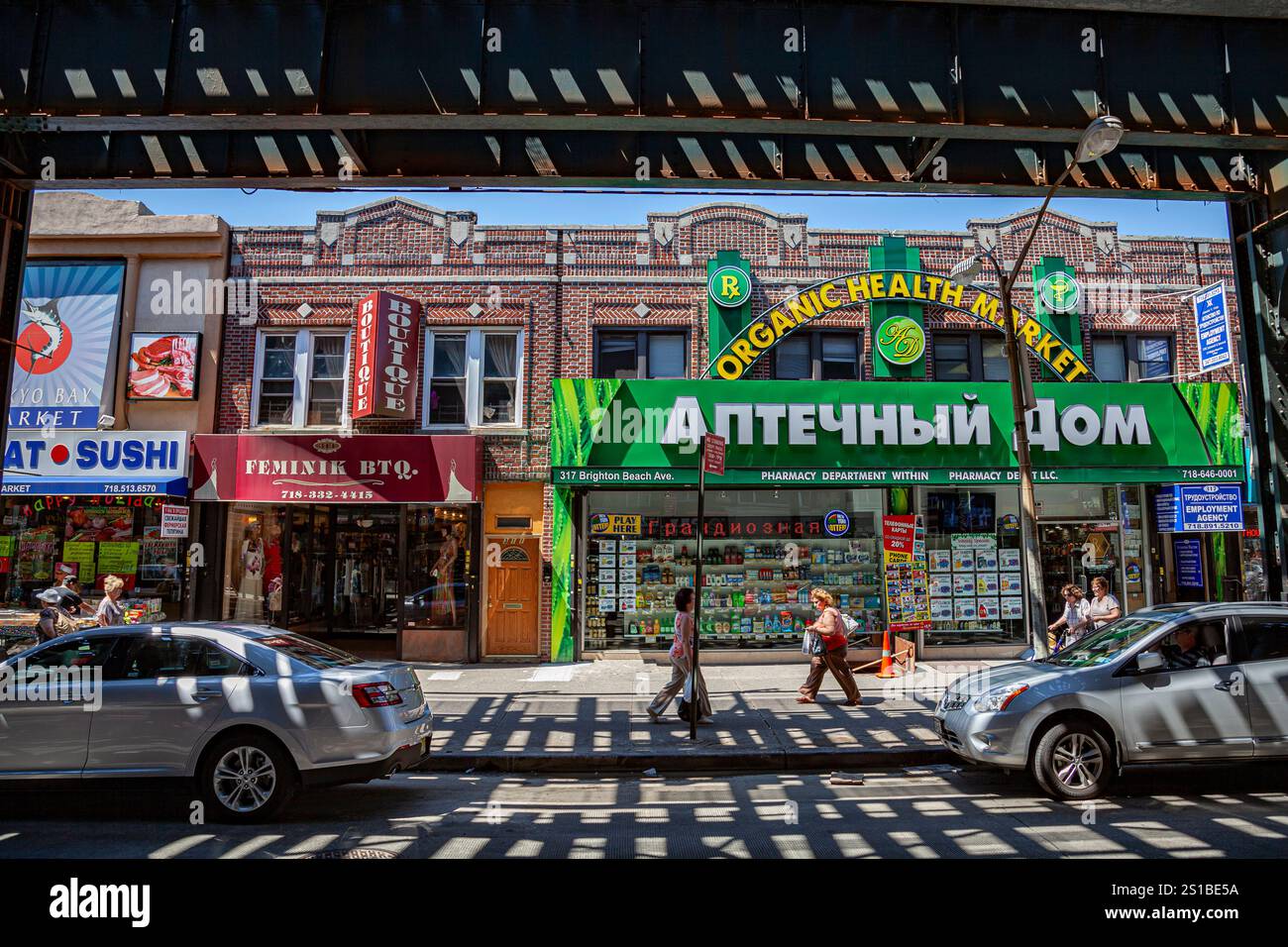 Russian shops under the El and along Brighton Beach Avenue, Brighton ...