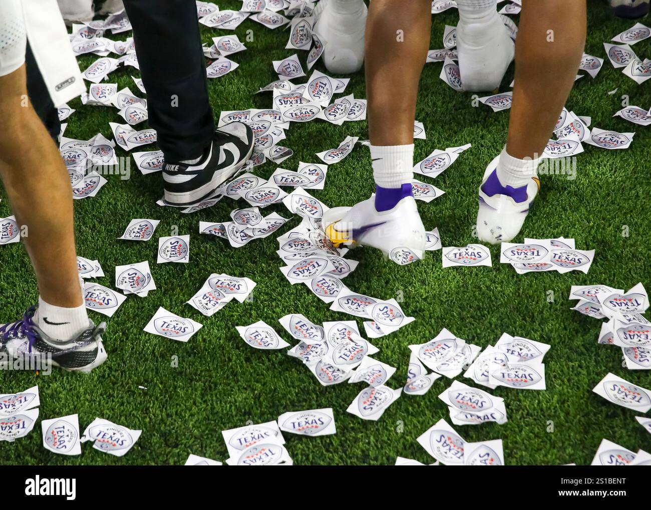 HOUSTON, TX - DECEMBER 31: Texas Bowl graffiti on the field during the ...