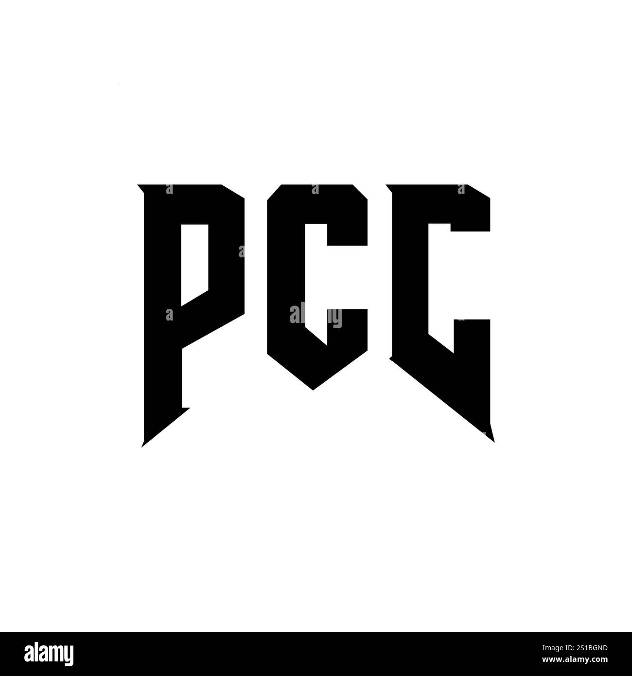 PCC letter logo design for technology company. PCC logo design black and white color combination. PCC logo, PCC vector, PCC design, PCC icon, PCC alph Stock Vector