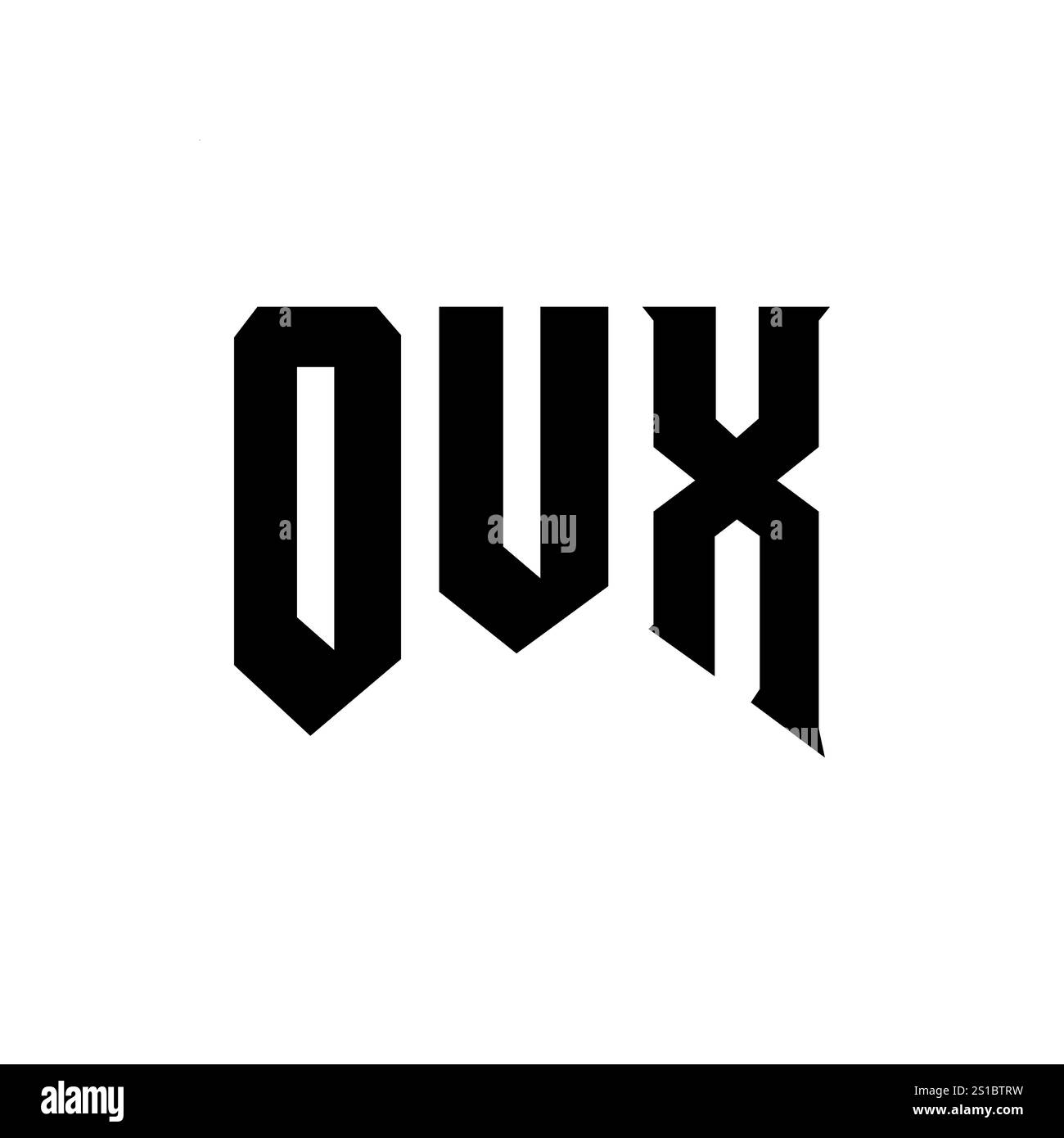 OUX letter logo design for technology company. OUX logo design black and white color combination. OUX logo, OUX vector, OUX design, OUX icon, OUX alph Stock Vector