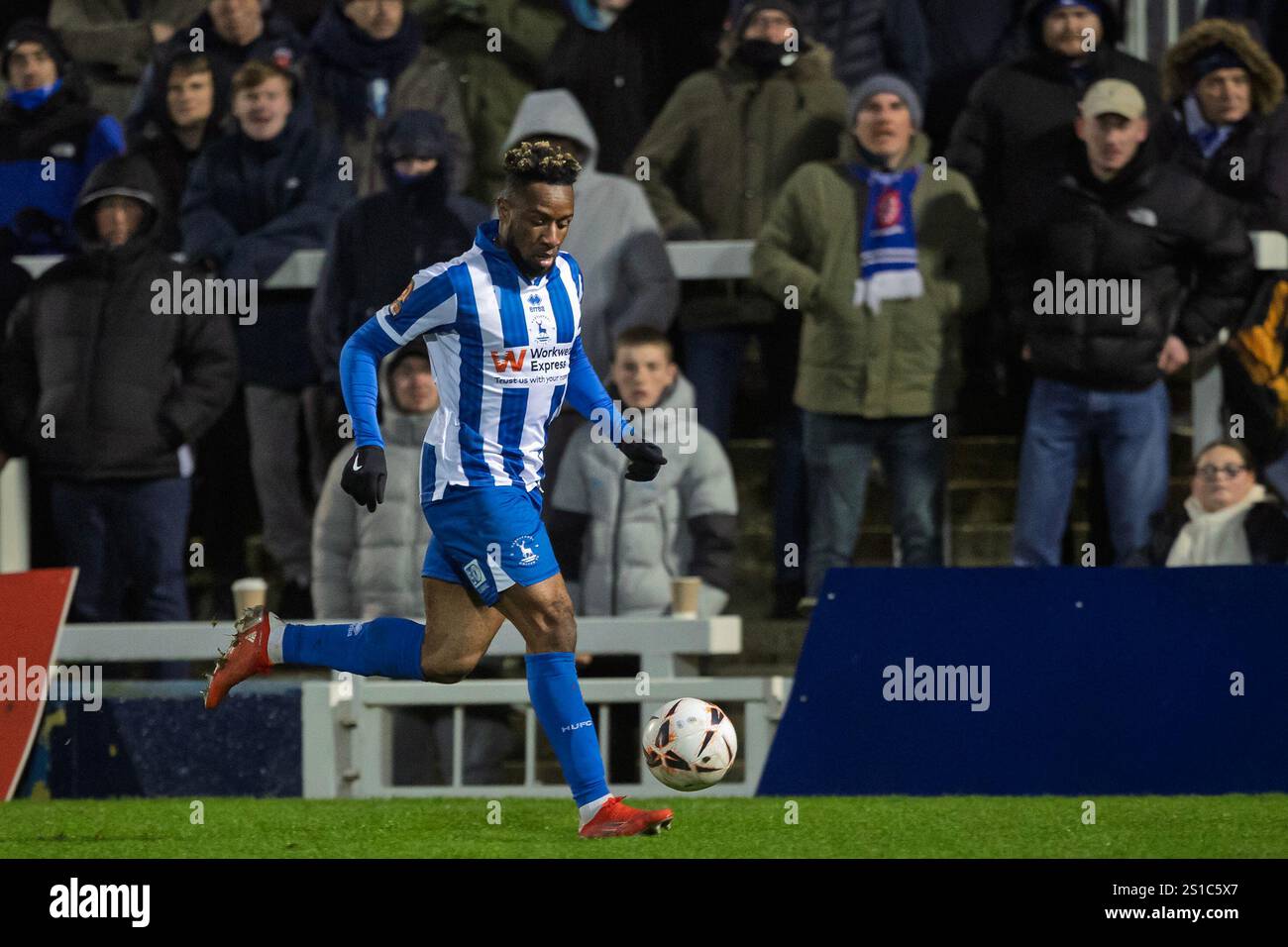 Hartlepool United's Kazenga LuaLua in action during the Vanarama ...