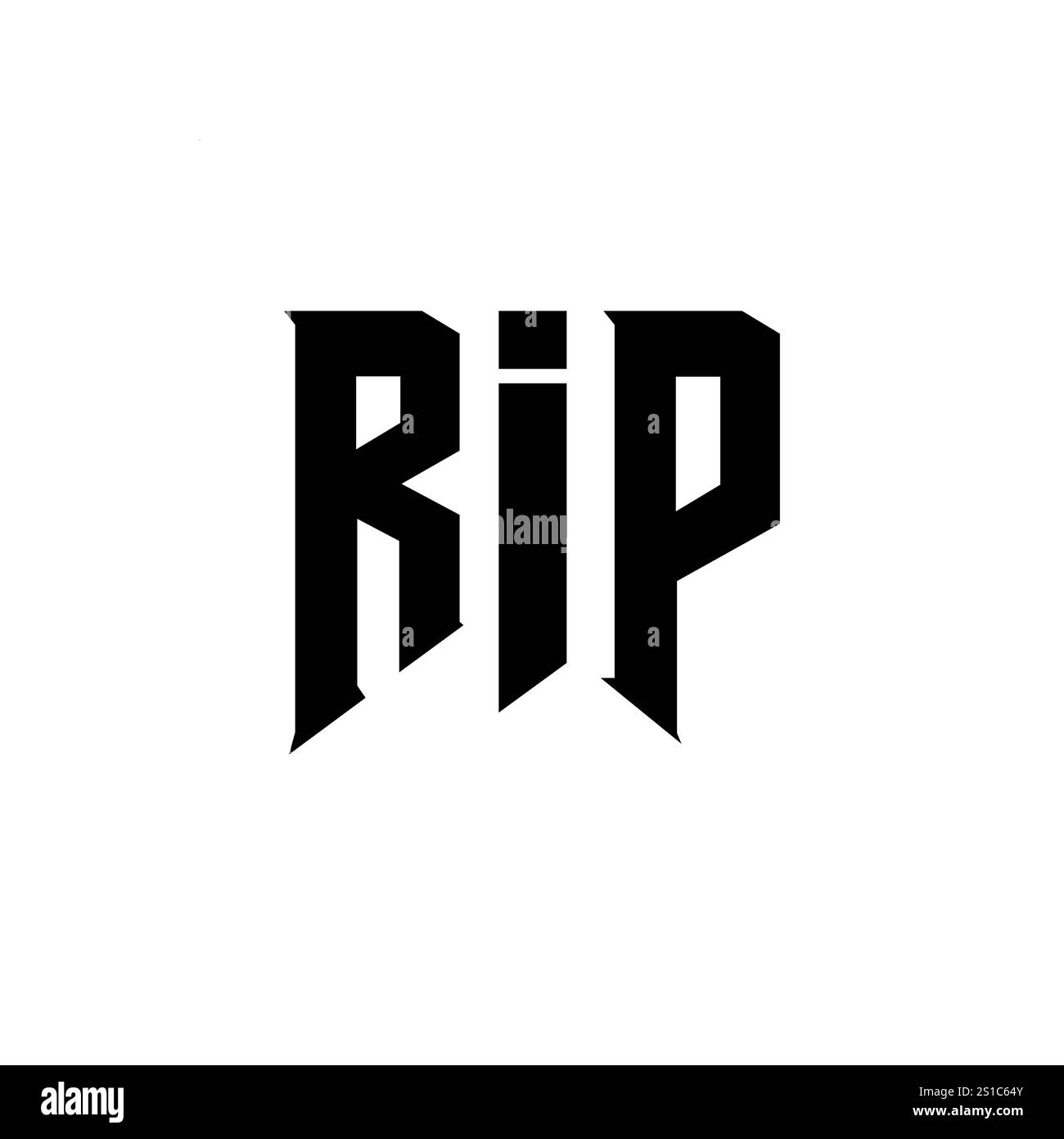 RIP letter logo design for technology company. RIP logo design black ...
