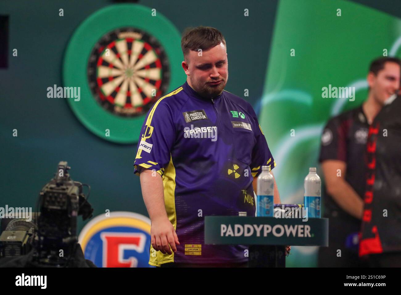 Luke Littler celebrates winning during the Paddy Power World Darts