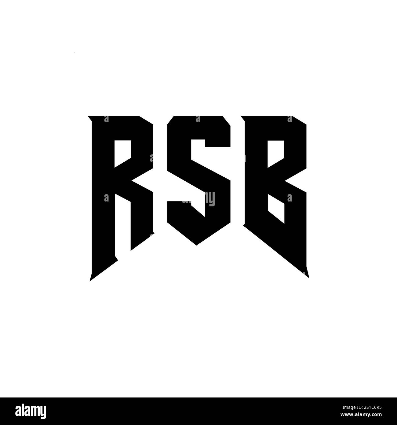 RSB letter logo design for technology company. RSB logo design black and white color combination. RSB logo, RSB vector, RSB design, RSB icon, RSB alph Stock Vector