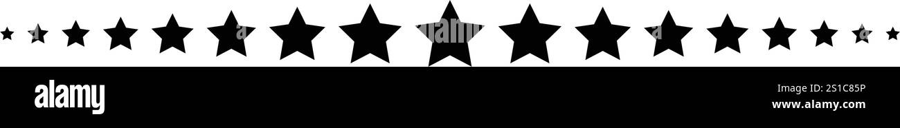 Star divider border frame horizontal line vector shape icon for ...