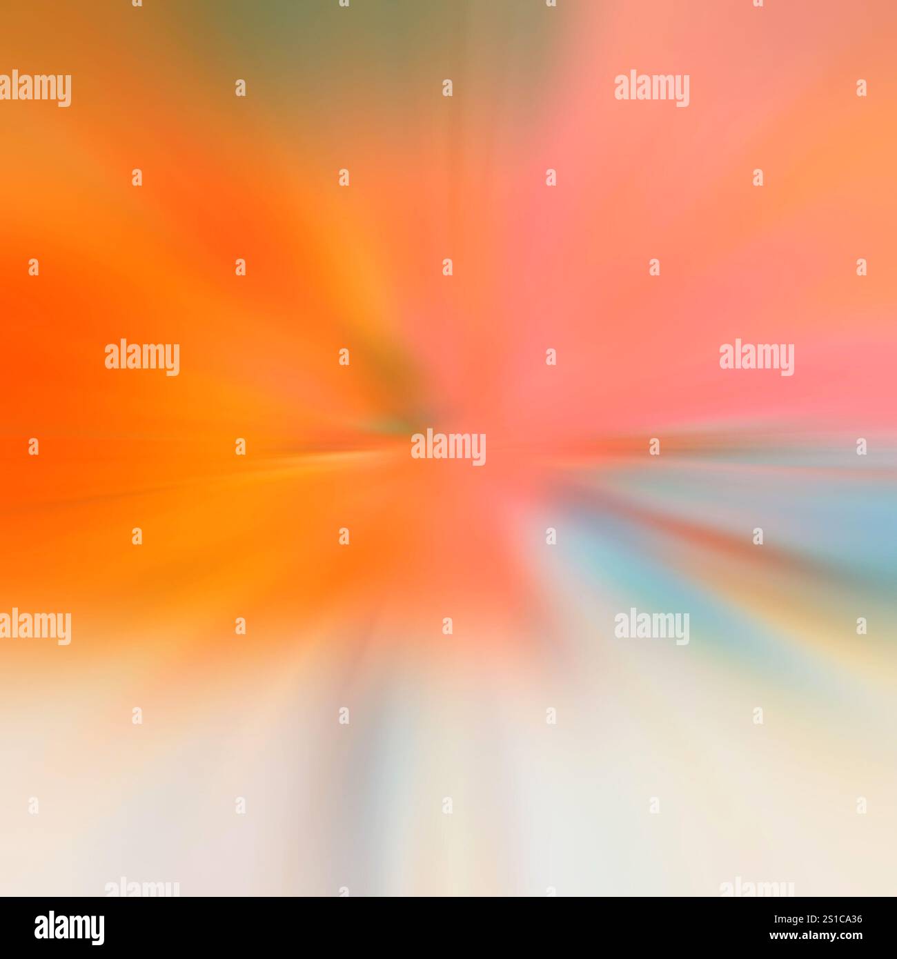 Abstract radial blur zoom in orange, blue and yellow tones. Soft Vivid effect background Stock Photo