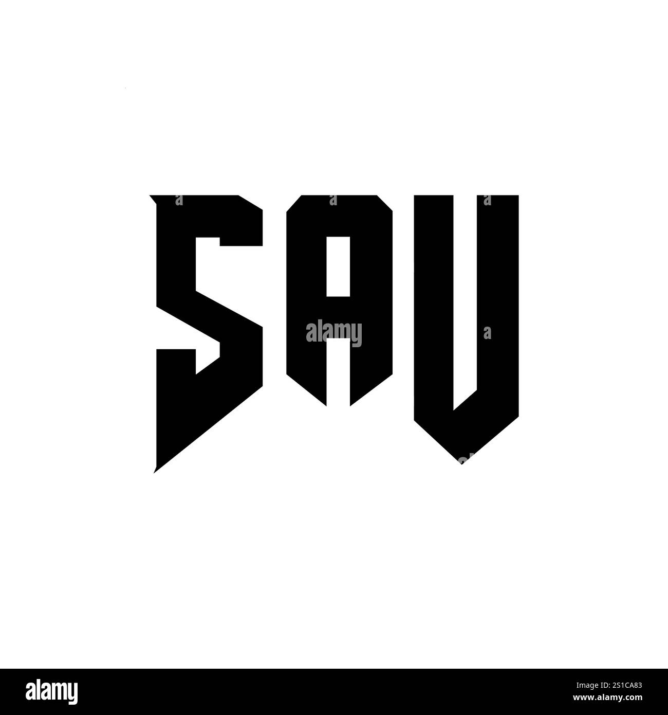 SAU letter logo design for technology company. SAU logo design black ...